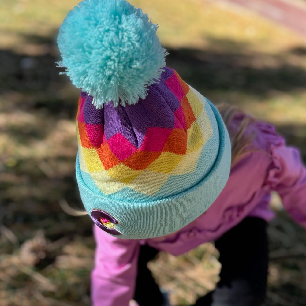 Kids' Mint Argyle Beanie