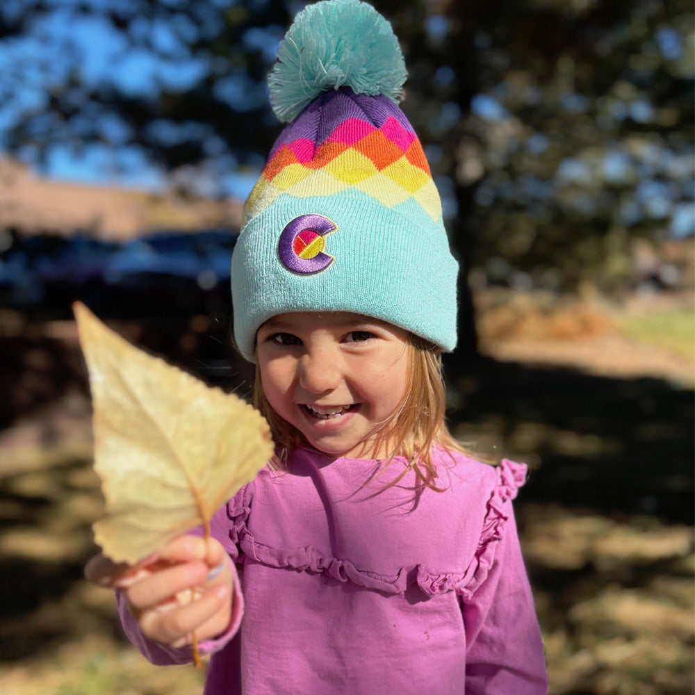 Kids' Mint Argyle Beanie