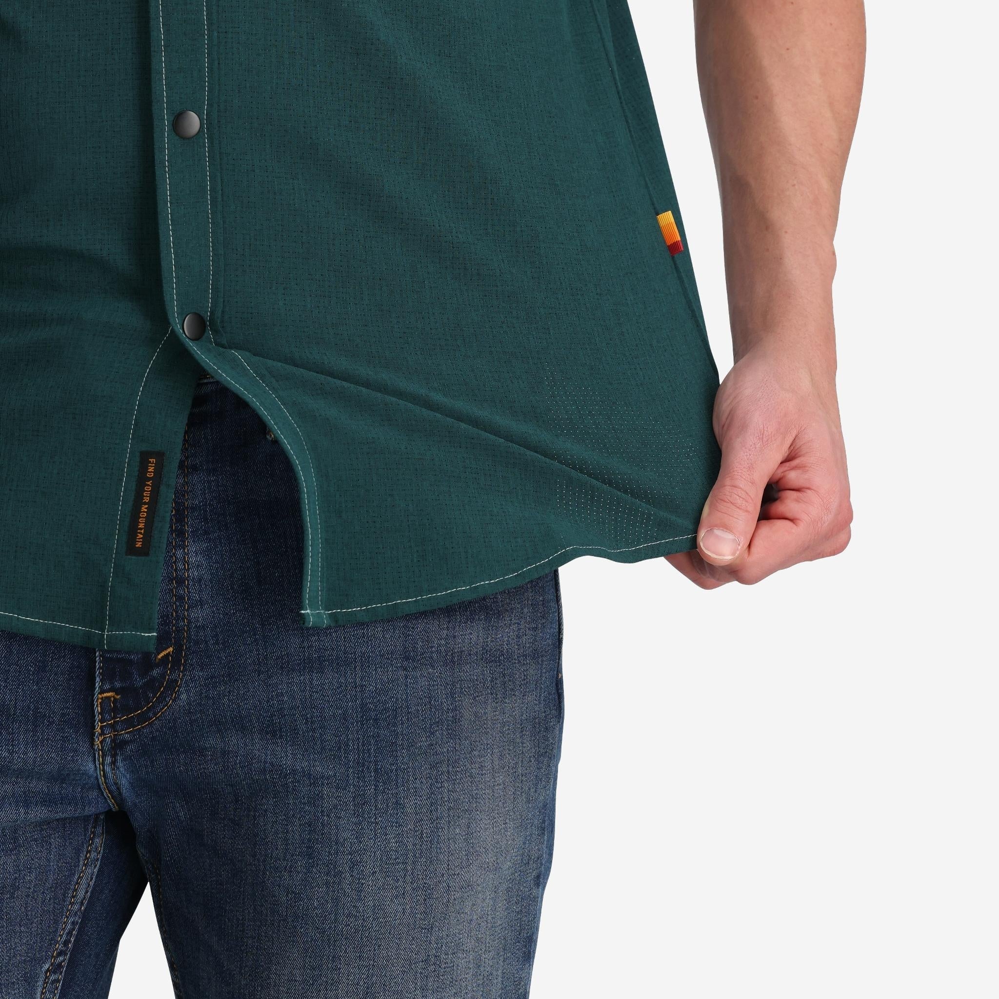 Men's Enduro Solid Teal Tech Shirt - RECYCLED