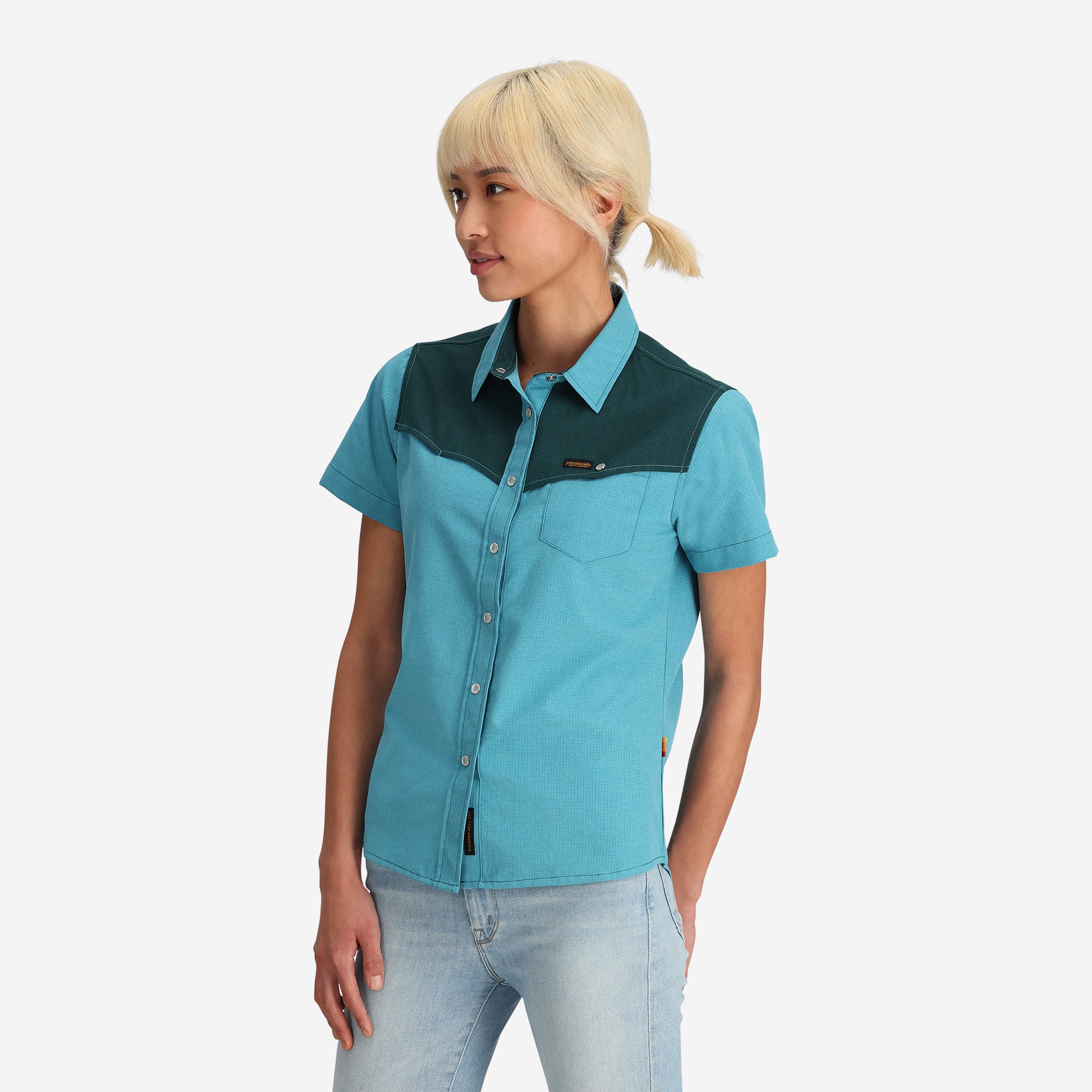 Women's Western Blue Tech Shirt