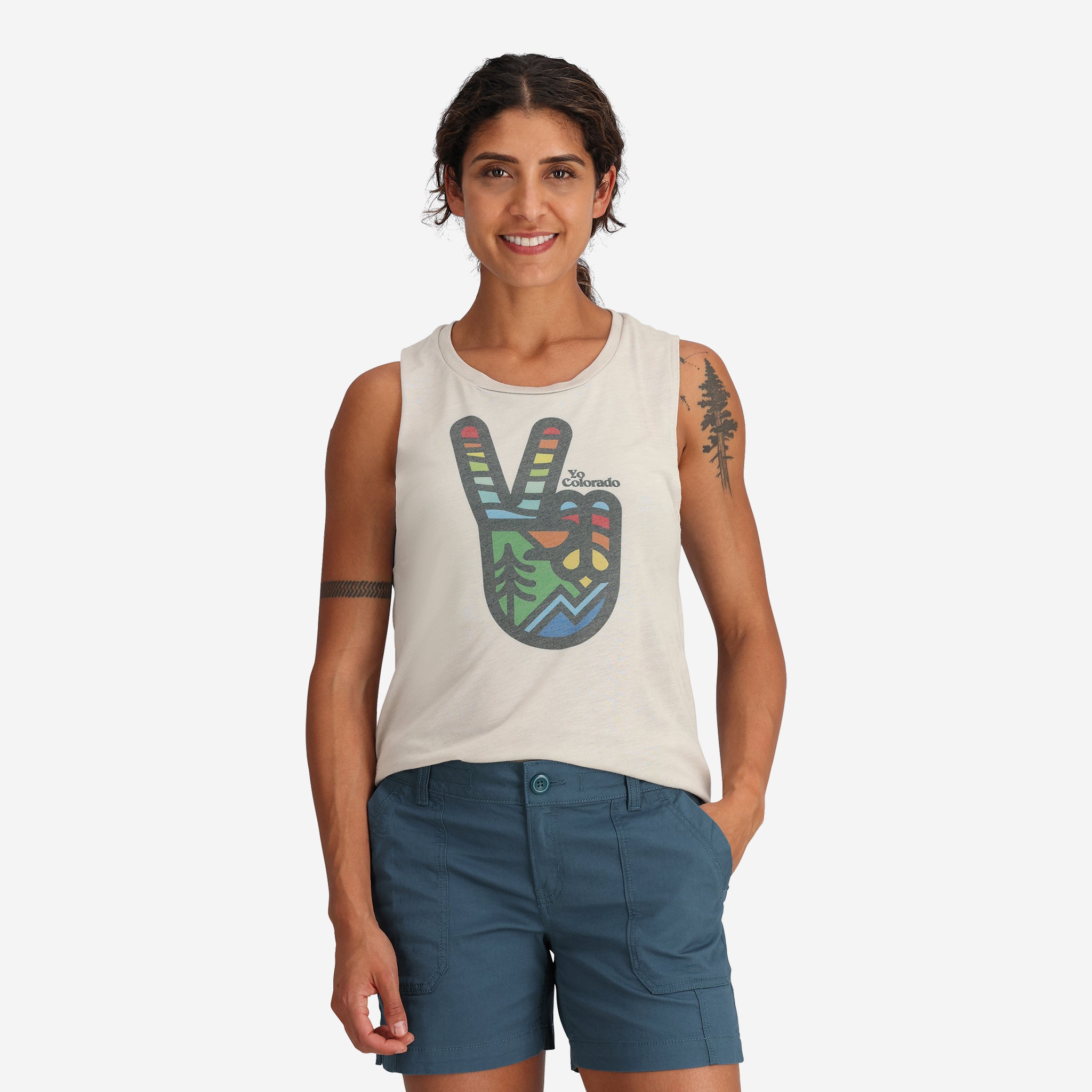 Women's Peace Sign Colorado Muscle Tank Top