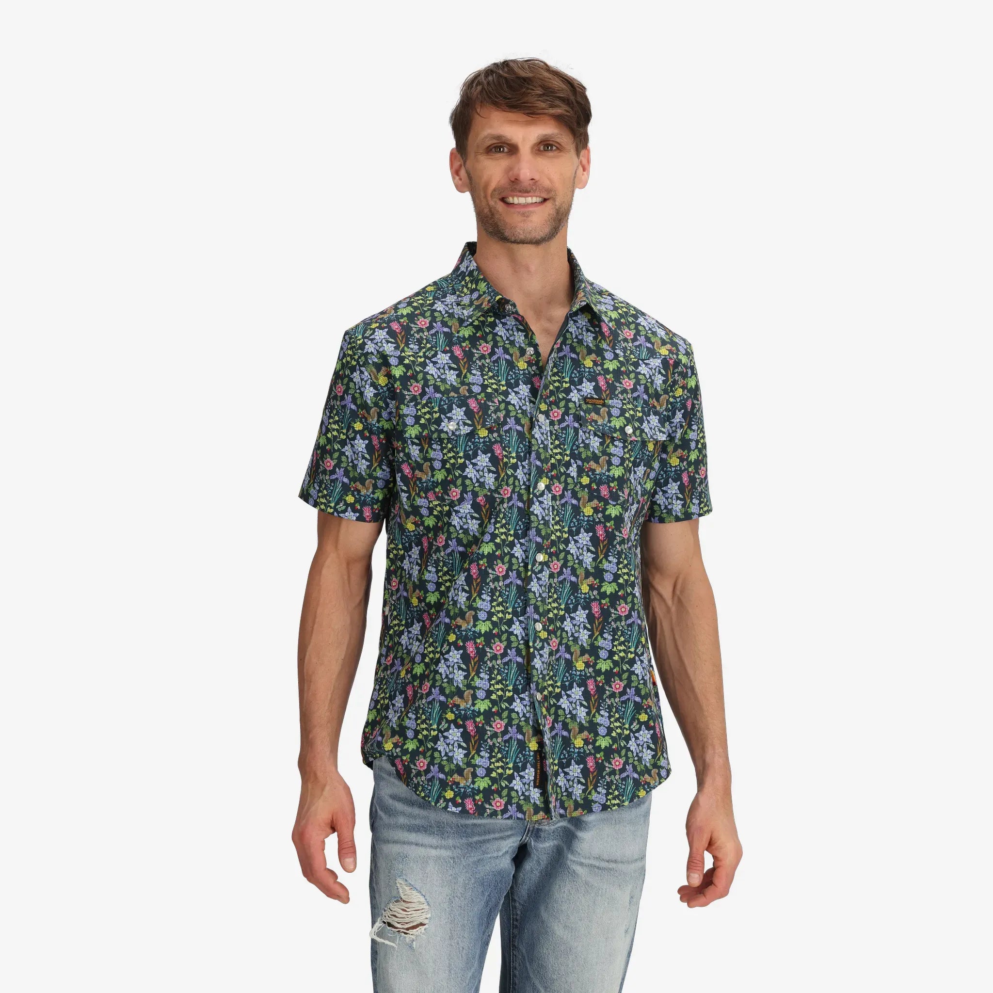 Men's Western Floral Tech Shirt - RECYCLED