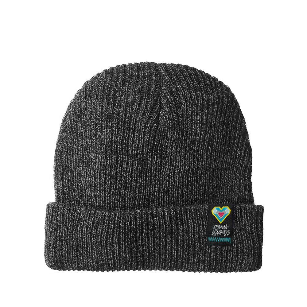 Open Hearts Collection Heather Black Beanie - LIMITED EDITION