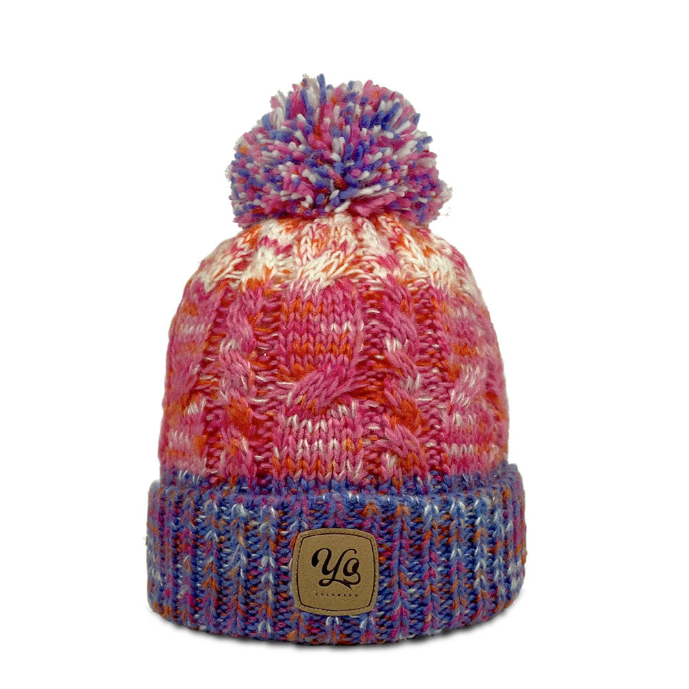 Yurt Pom Beanie in Coral