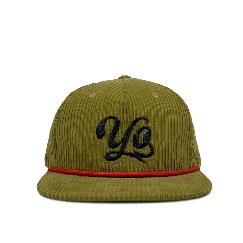 Green Embroidered Corduroy Hat - LIMITED EDITION