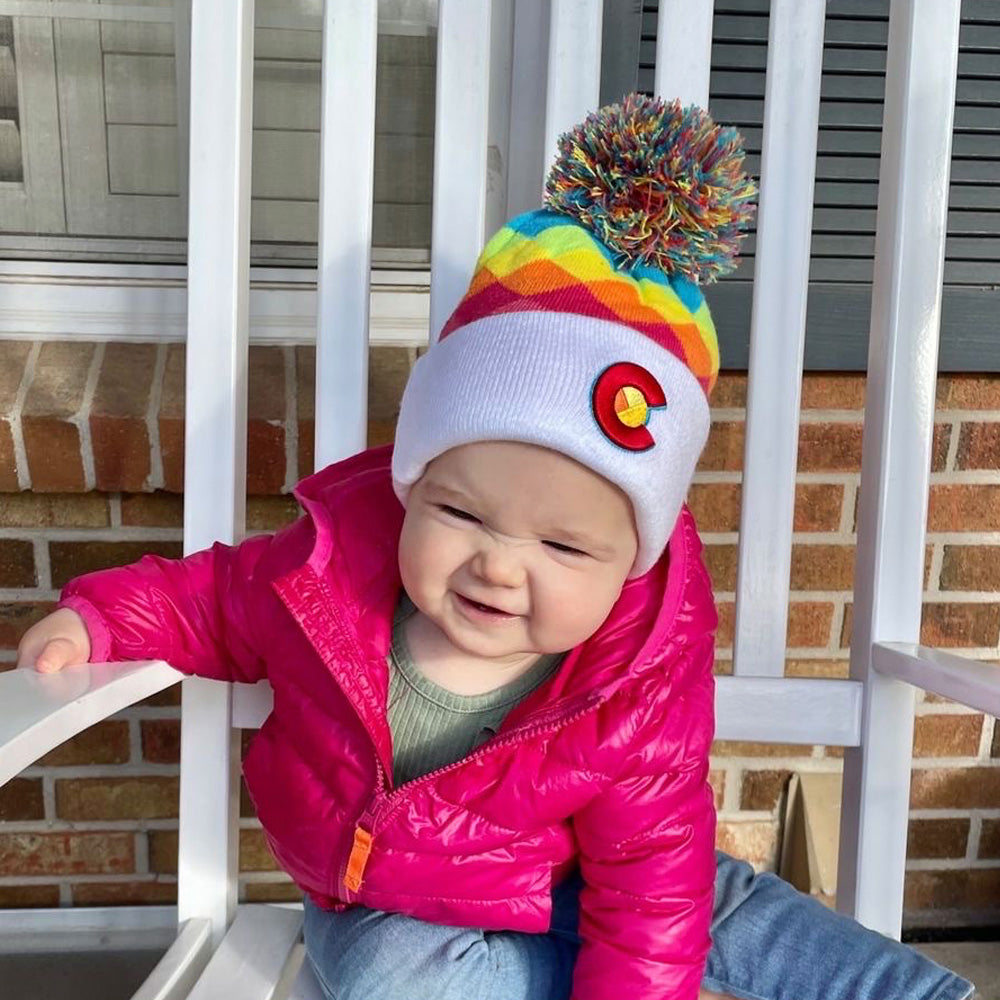 Kids' Rainbow Argyle Beanie