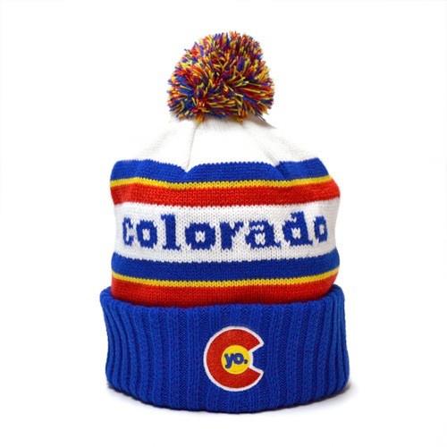 YoColorado Retro Colorado Pom Beanie