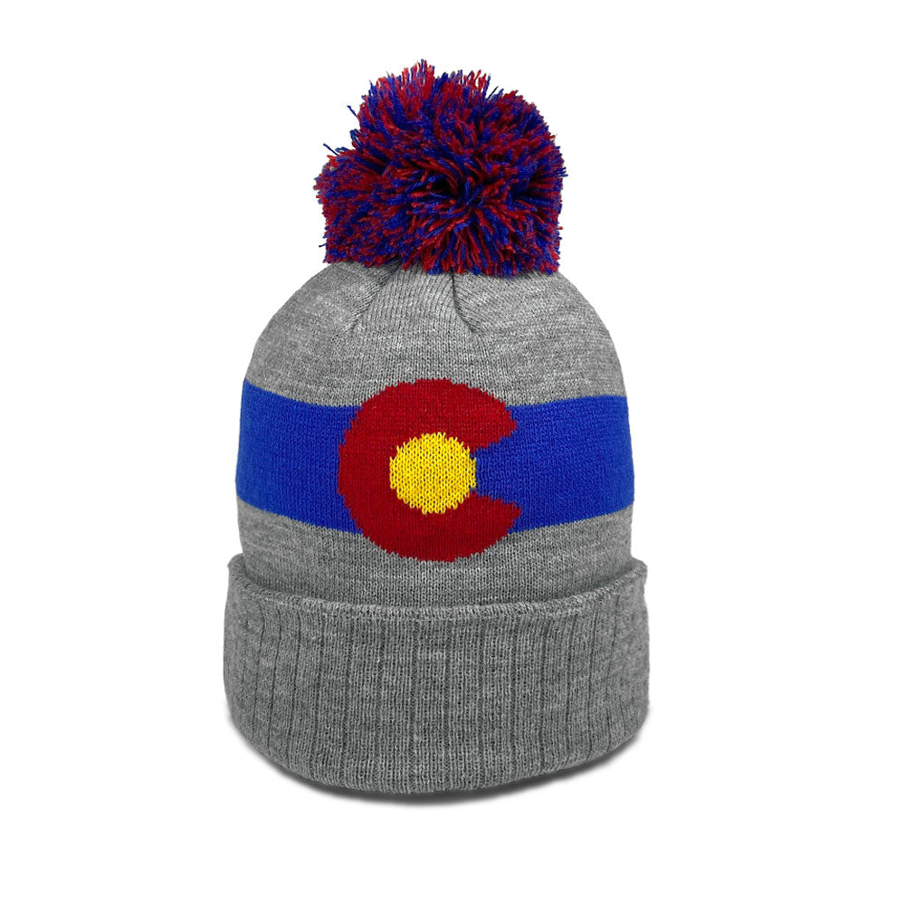 Kids' Original Colorado State Flag Beanie - GREY