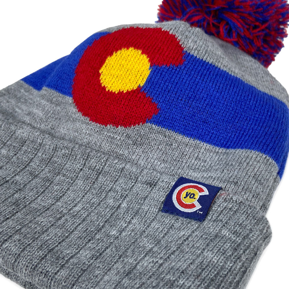 Kids' Original Colorado State Flag Beanie - GREY