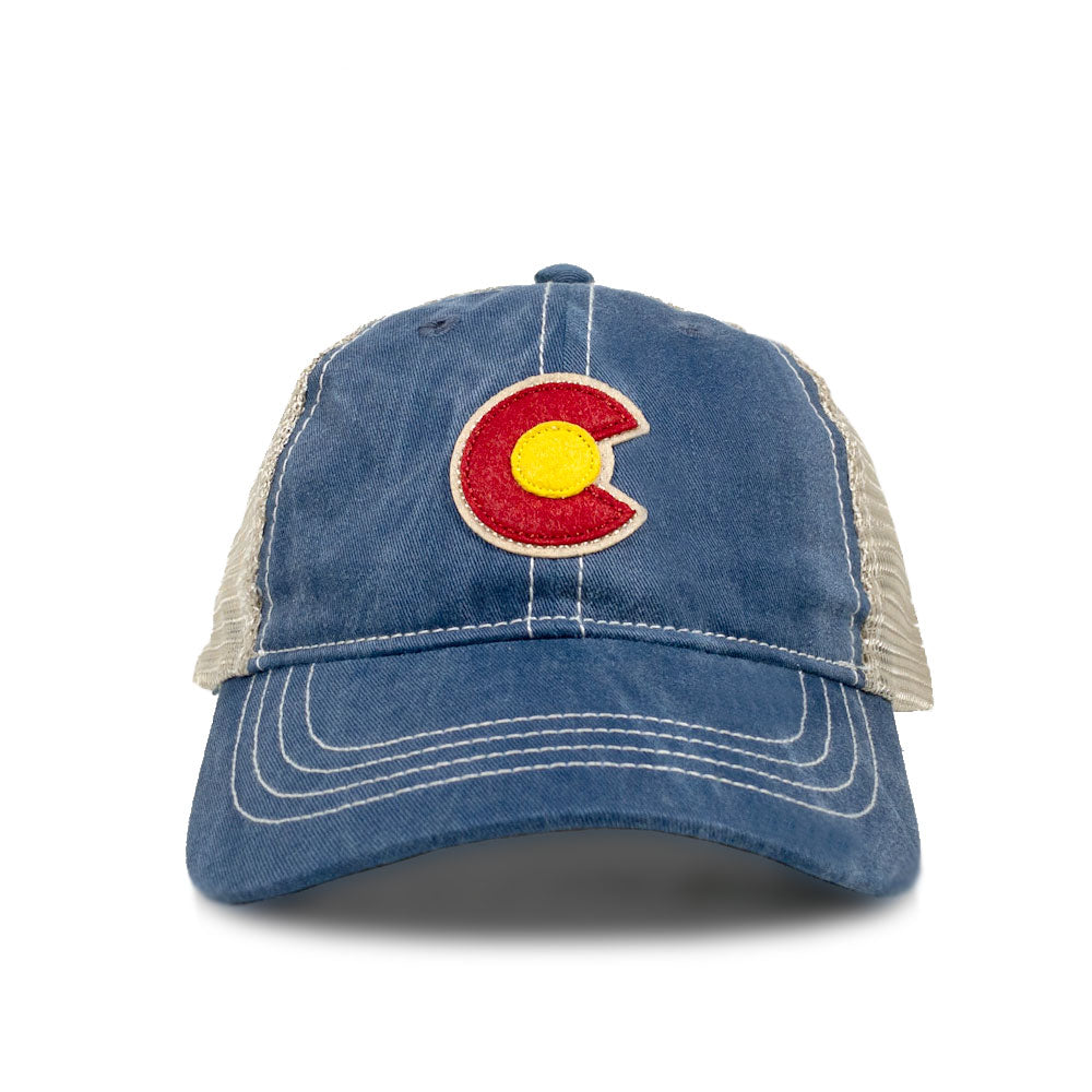 Kids' Vintage Denim C Trucker Hat