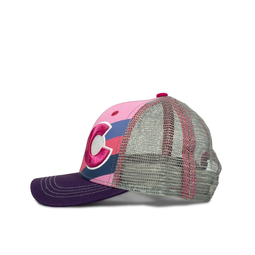 Kids' Incline Colorado Trucker Hat - Pink Berry