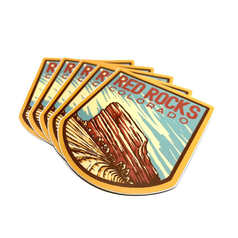 Red Rocks Gold Sticker