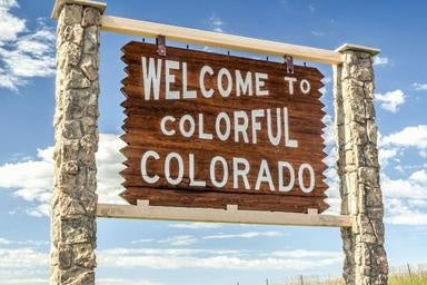 A Welcome to Colorado Sign