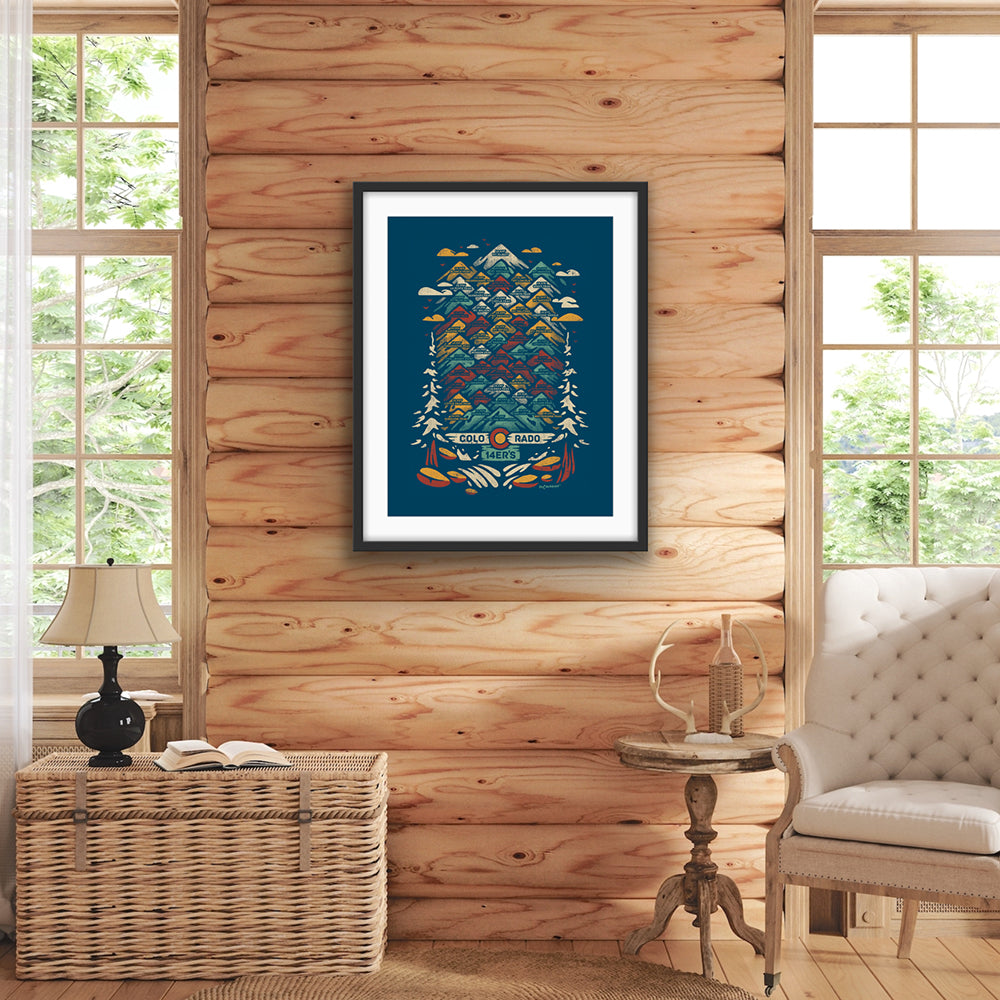 Colorado 14ers Screen Printed Poster