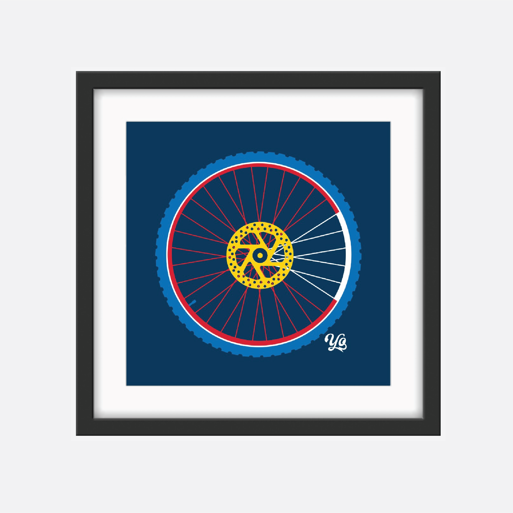 Colorado Mountain Bike Wheel Screen Printed Poster