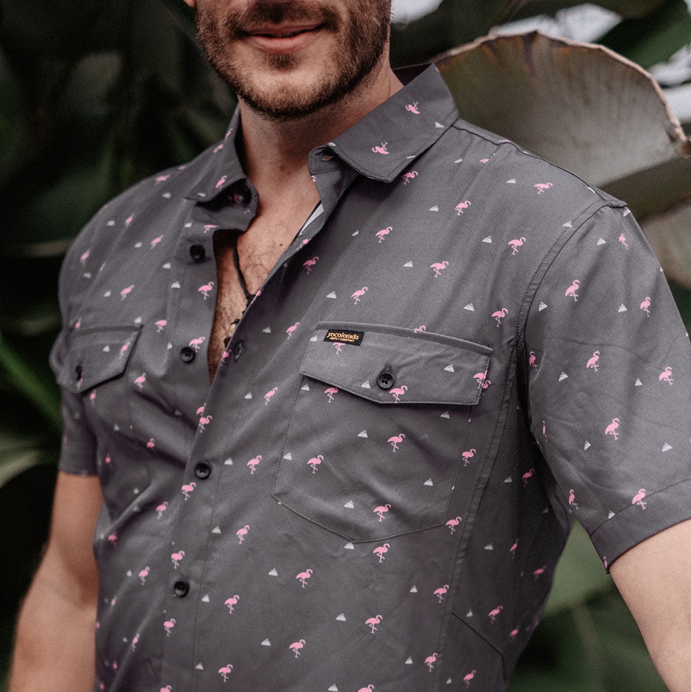 Men's Enduro Flamingo Button Up