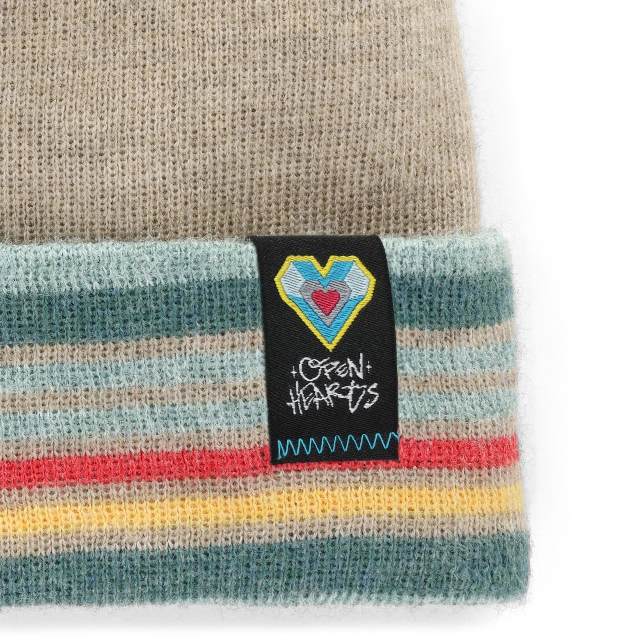 Open Hearts Collection Stripe Cuff Beanie - LIMITED EDITION