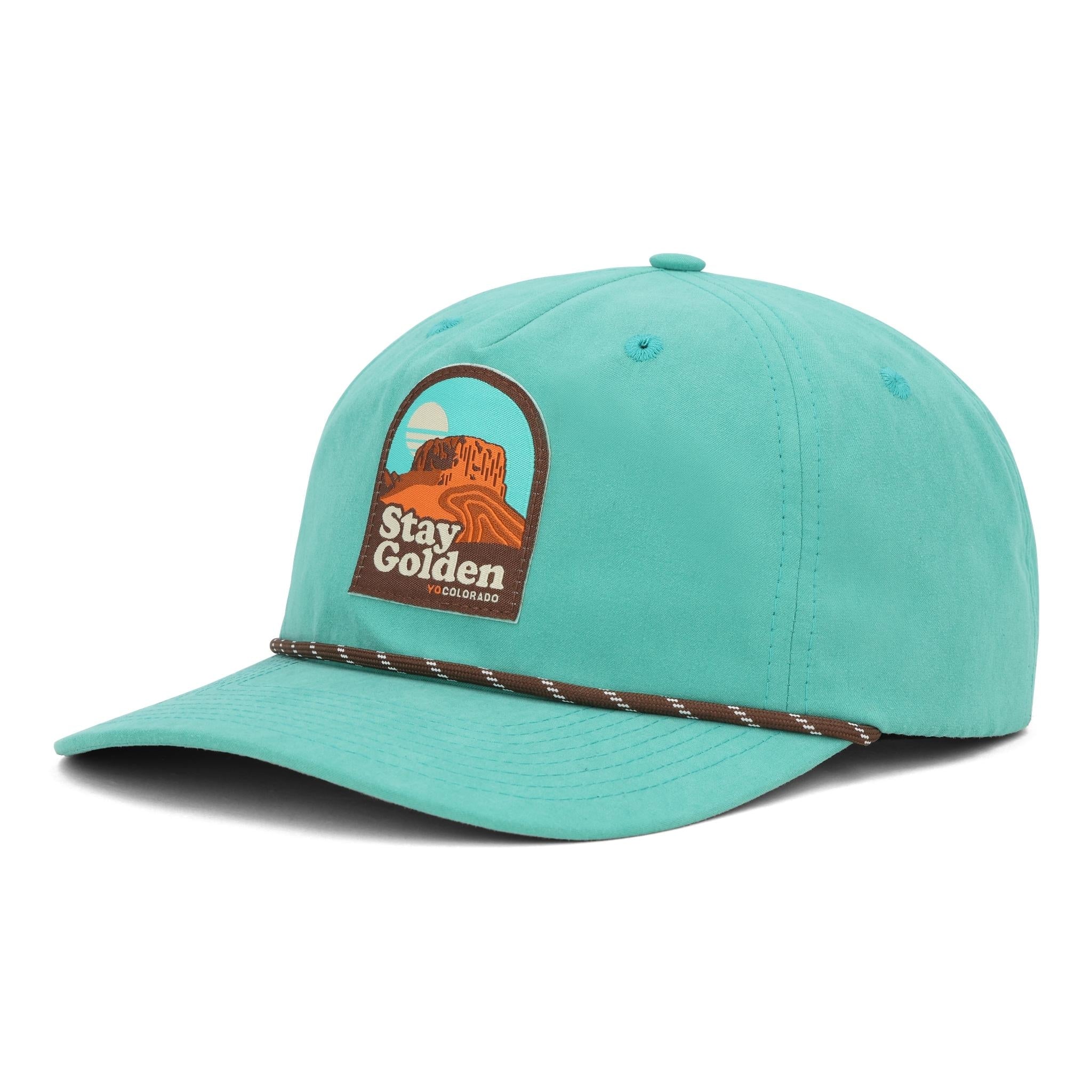 Stay Golden Turquoise Rope Hat