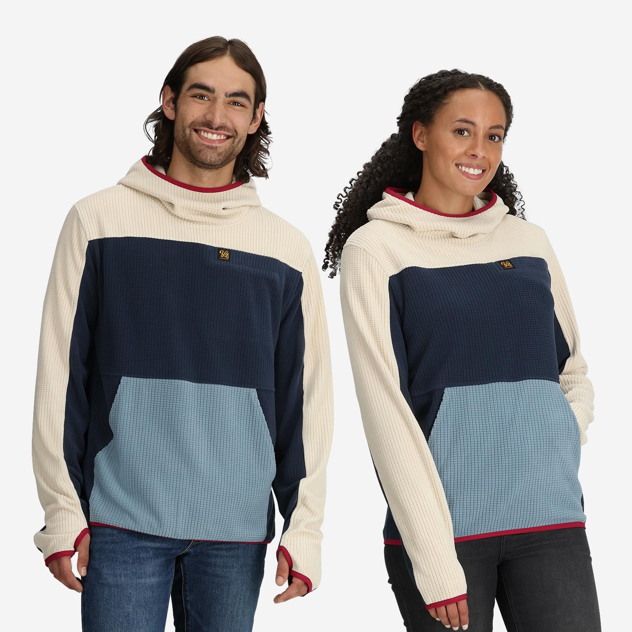 Unisex Verve Grid Fleece Hoodie in Alpine