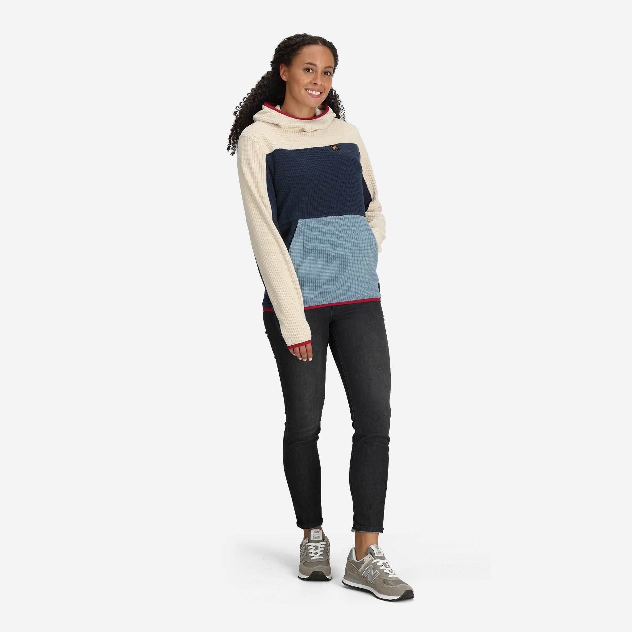 Unisex Verve Grid Fleece Hoodie in Alpine