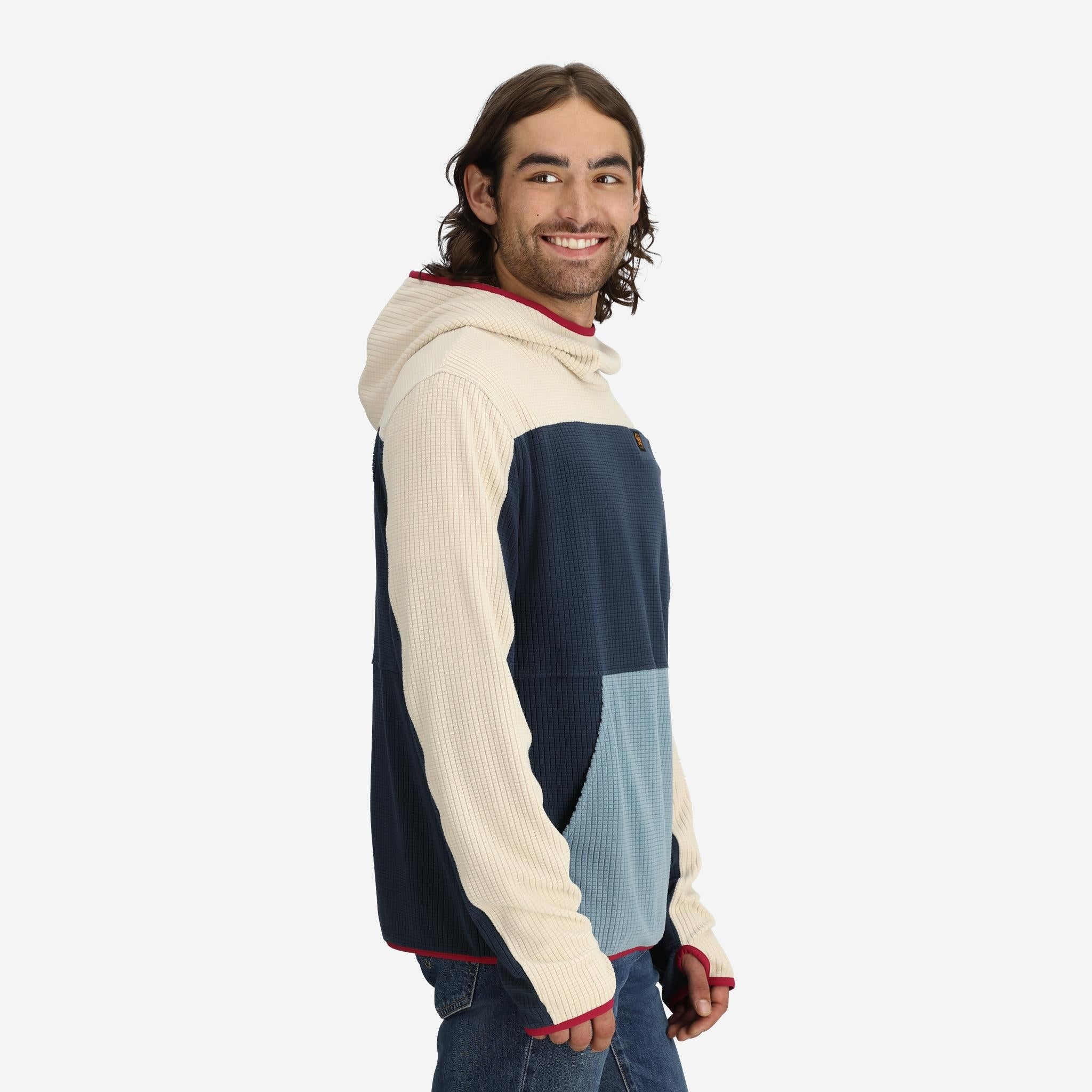 Unisex Verve Grid Fleece Hoodie in Alpine