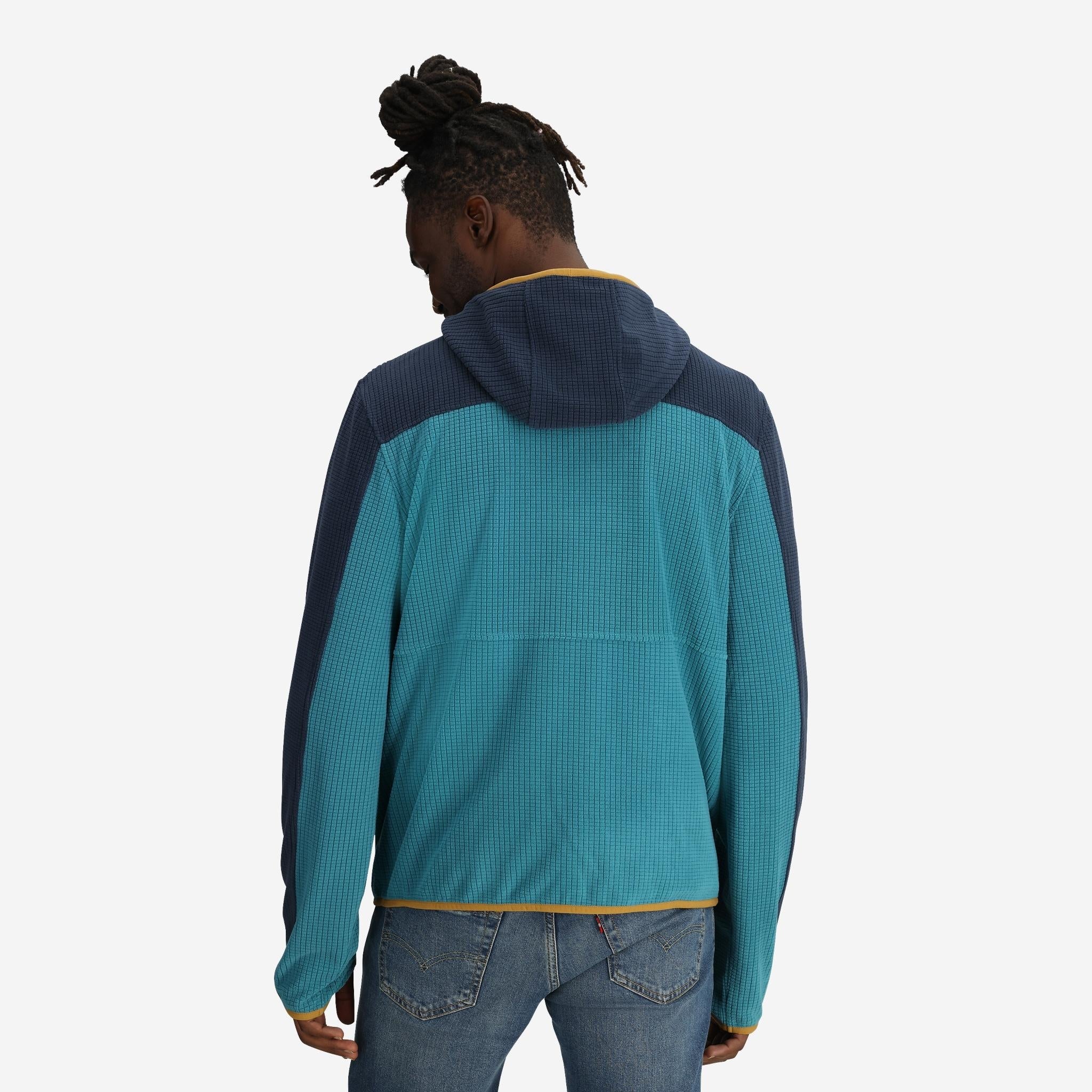 Unisex Verve Grid Fleece Hoodie in Lake