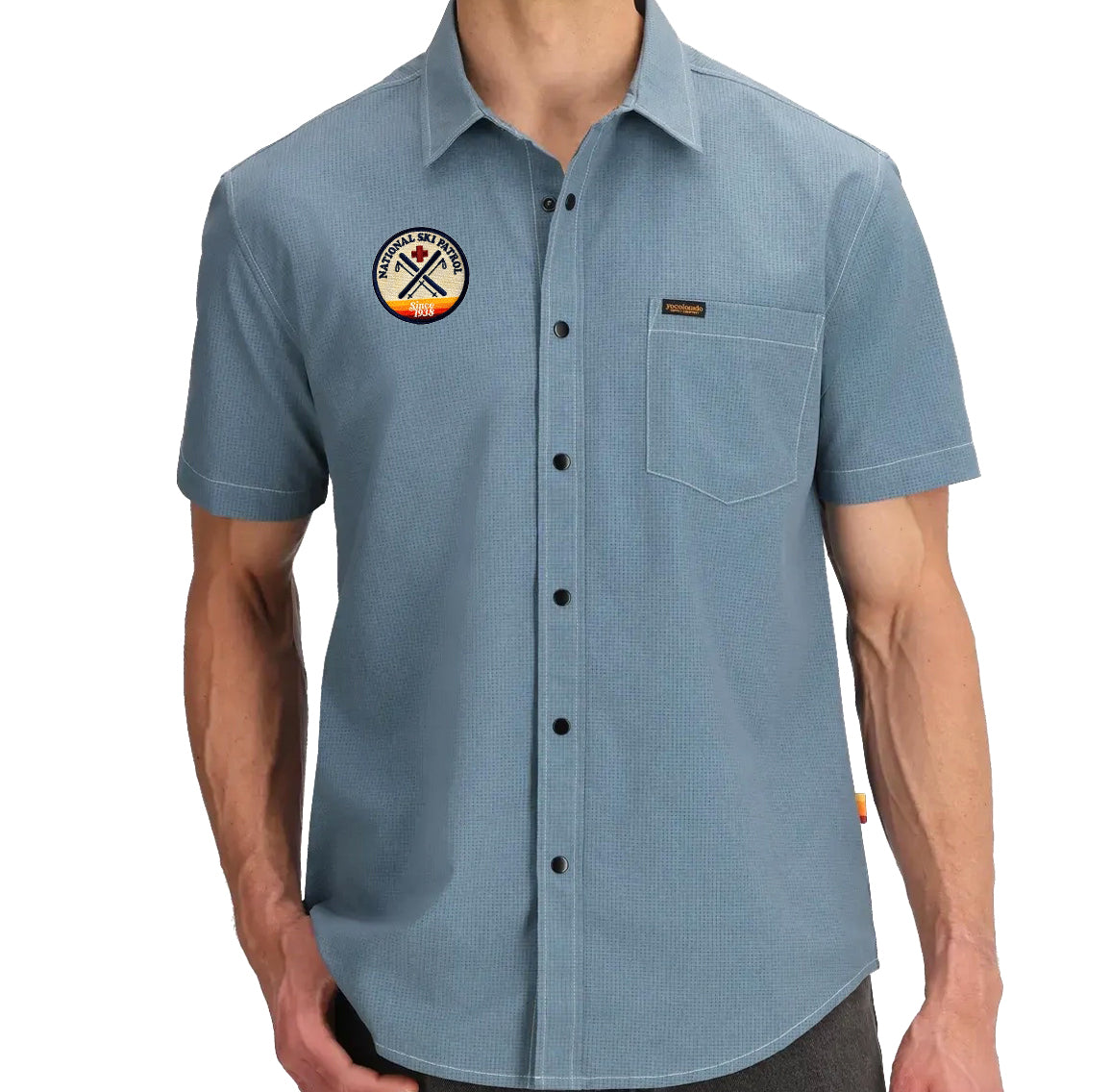 National Ski Patrol Men's Recycled Enduro Slate Blue Tech Shirt