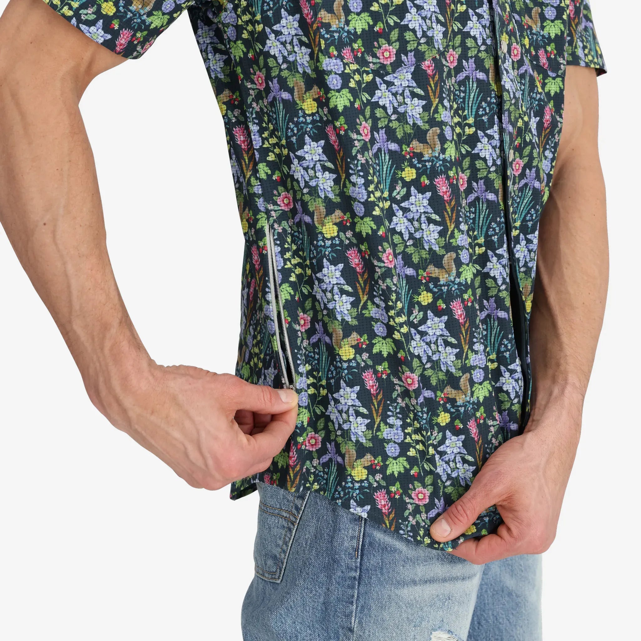 Men's Western Floral Tech Shirt - RECYCLED