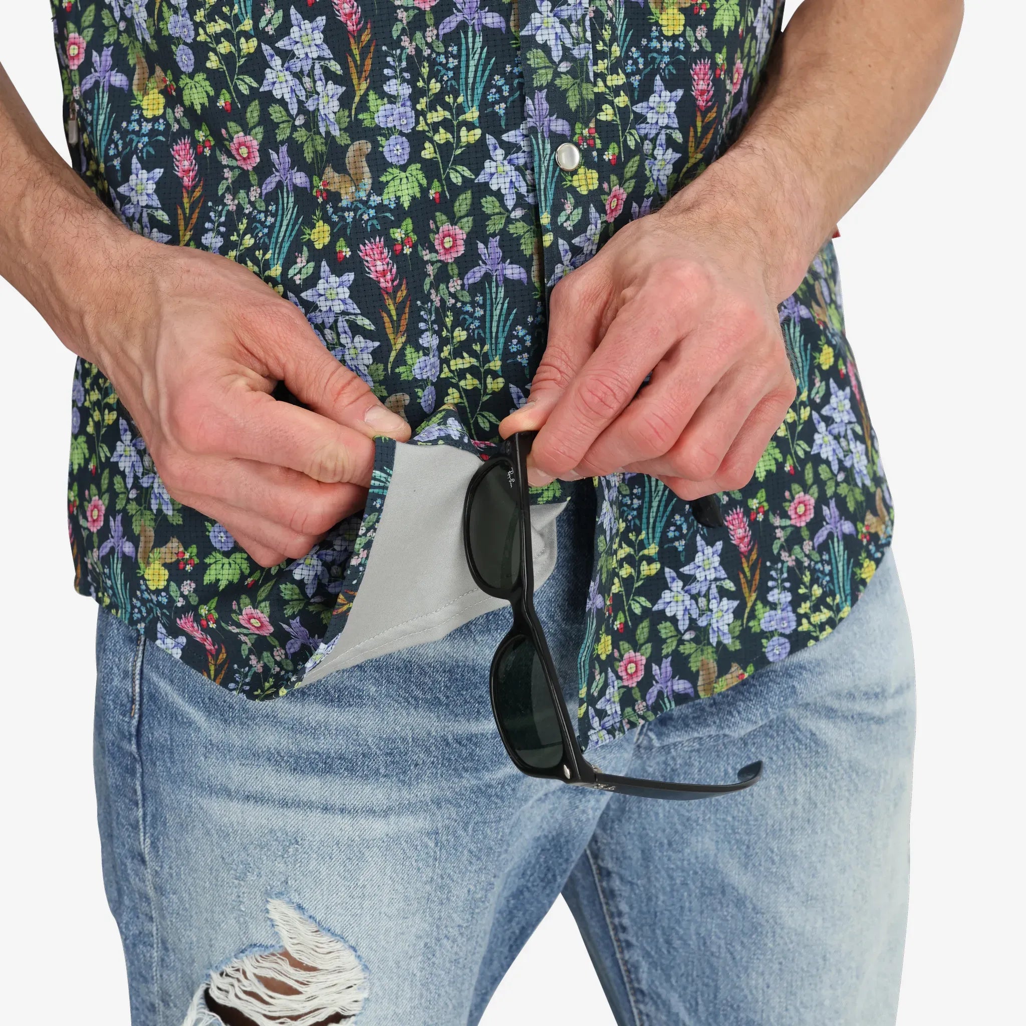 Men's Western Floral Tech Shirt - RECYCLED