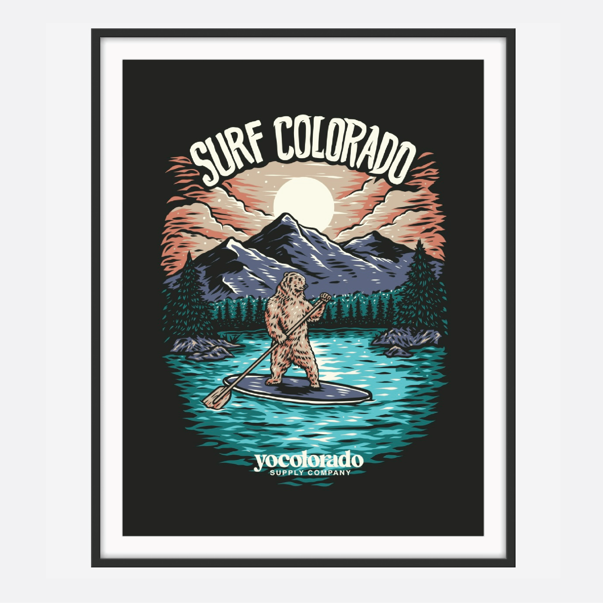 Surf Colorado Bear Screen Printed Poster