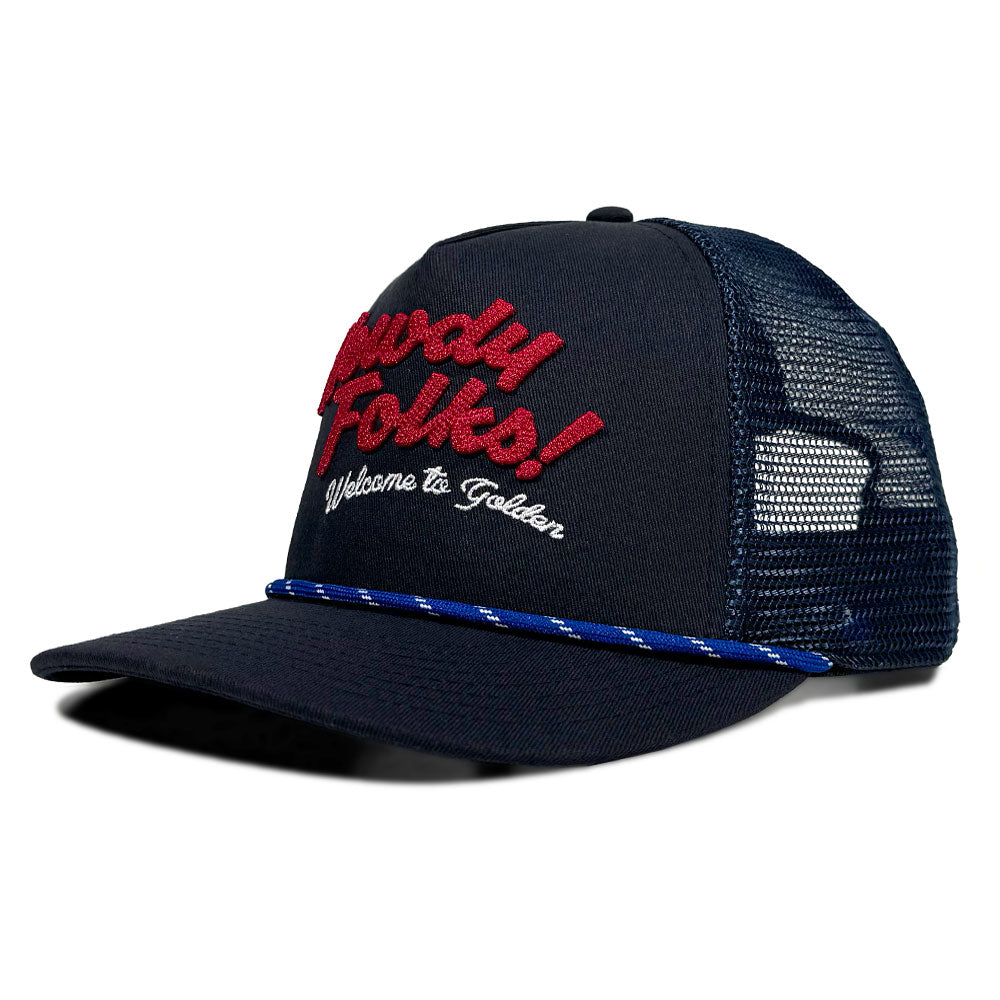 Howdy Golden Navy Trucker Hat