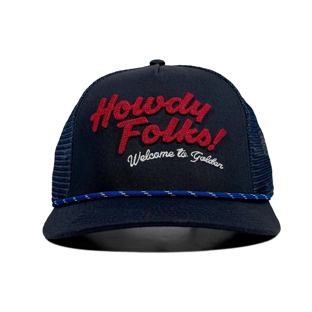 Howdy Golden Navy Trucker Hat