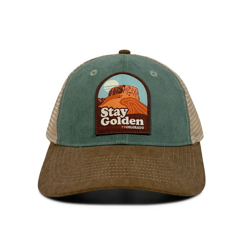 Stay Golden Steel Blue Trucker Hat