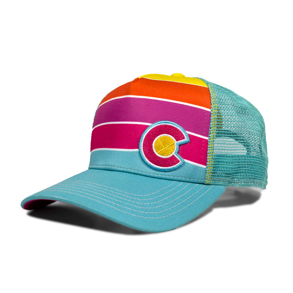 Turquoise Lake Fader Trucker Hat