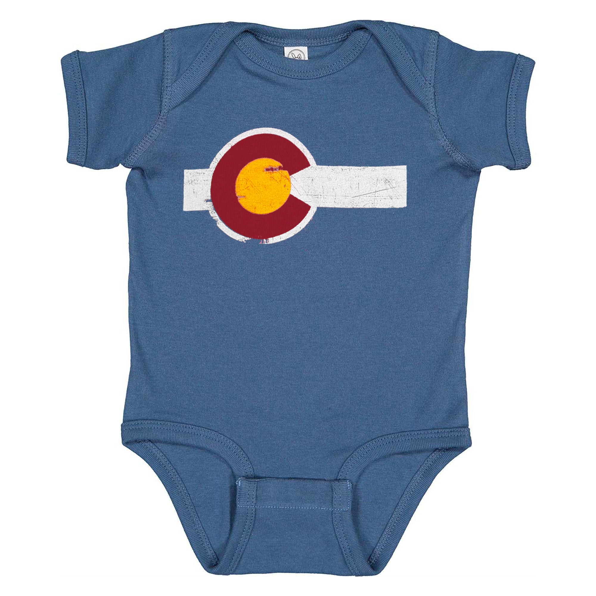 Colorado Flag Baby Onesie - Blue