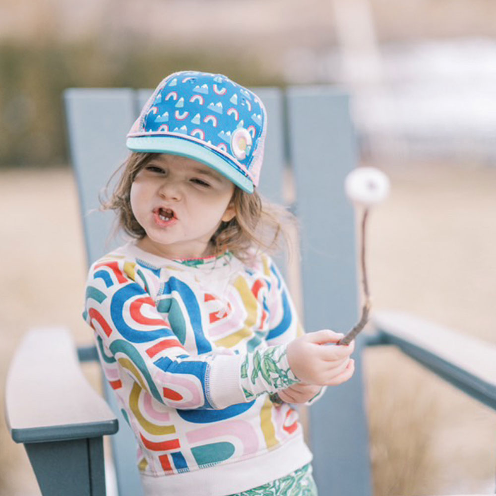 Kids' Mountain Rainbow Trucker Hat