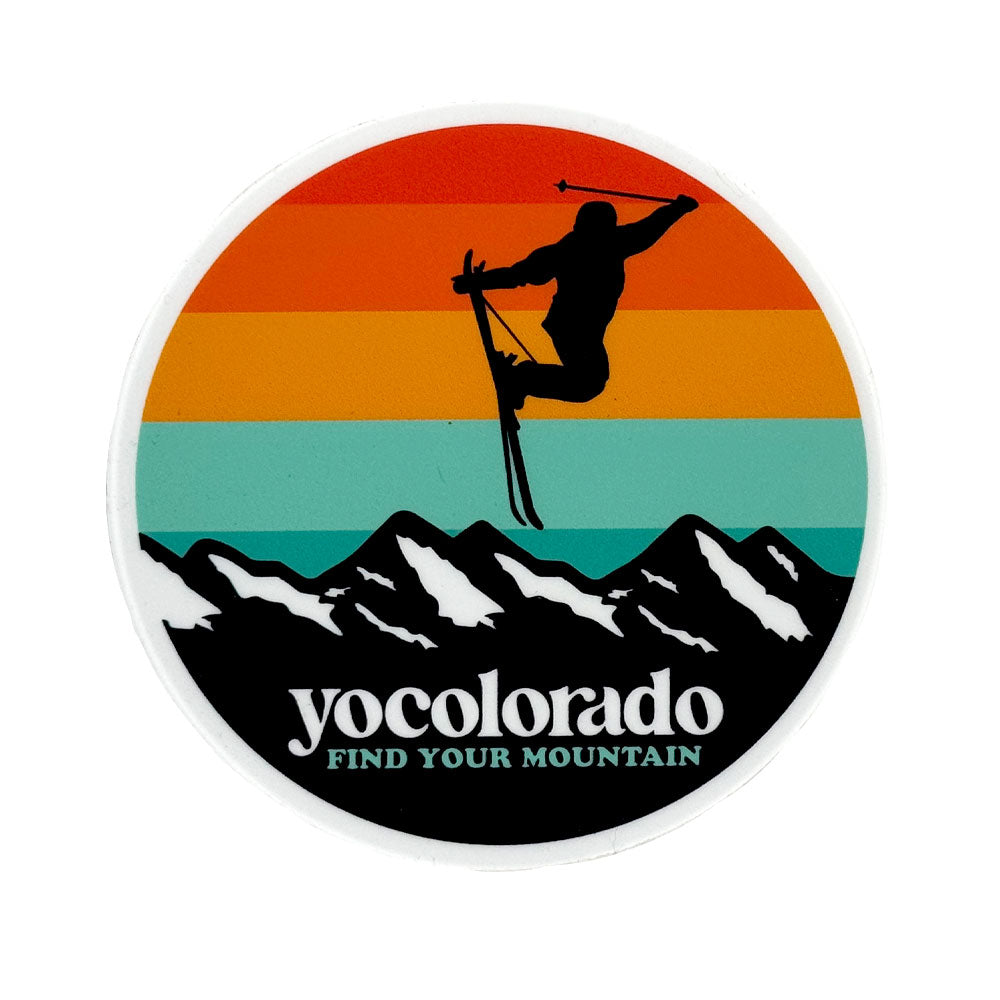 Sunset Skier Sticker