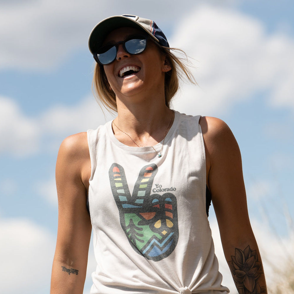 Women's Peace Sign Colorado Muscle Tank Top