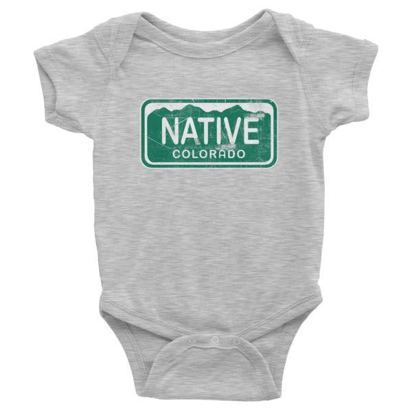 Colorado Native License Plate Baby Onesie
