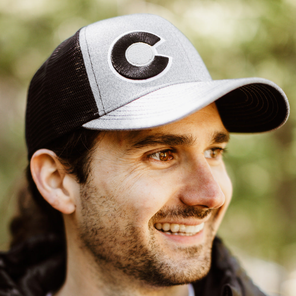 MONOCHROMATIC COLORADO TRUCKER HAT - GREY/BLACK MONOCHROMATIC COLORADO TRUCKER HAT - GREY/BLACK