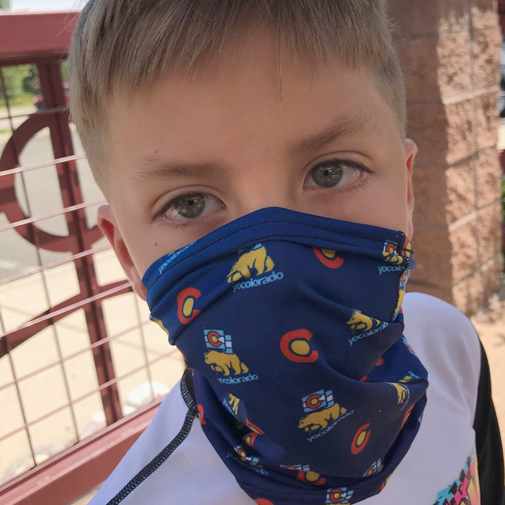 Youth / Small Adult Bear Colorado Pride Flag Sunshield Multi-Purpose Face Mask