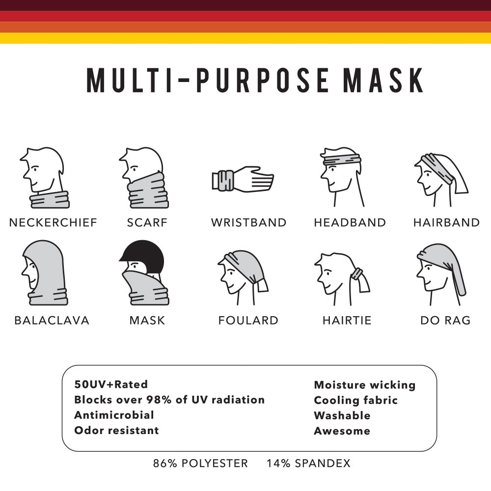 Value Three Packs YoColorado Sunshield Multi-Purpose Face Mask #A
