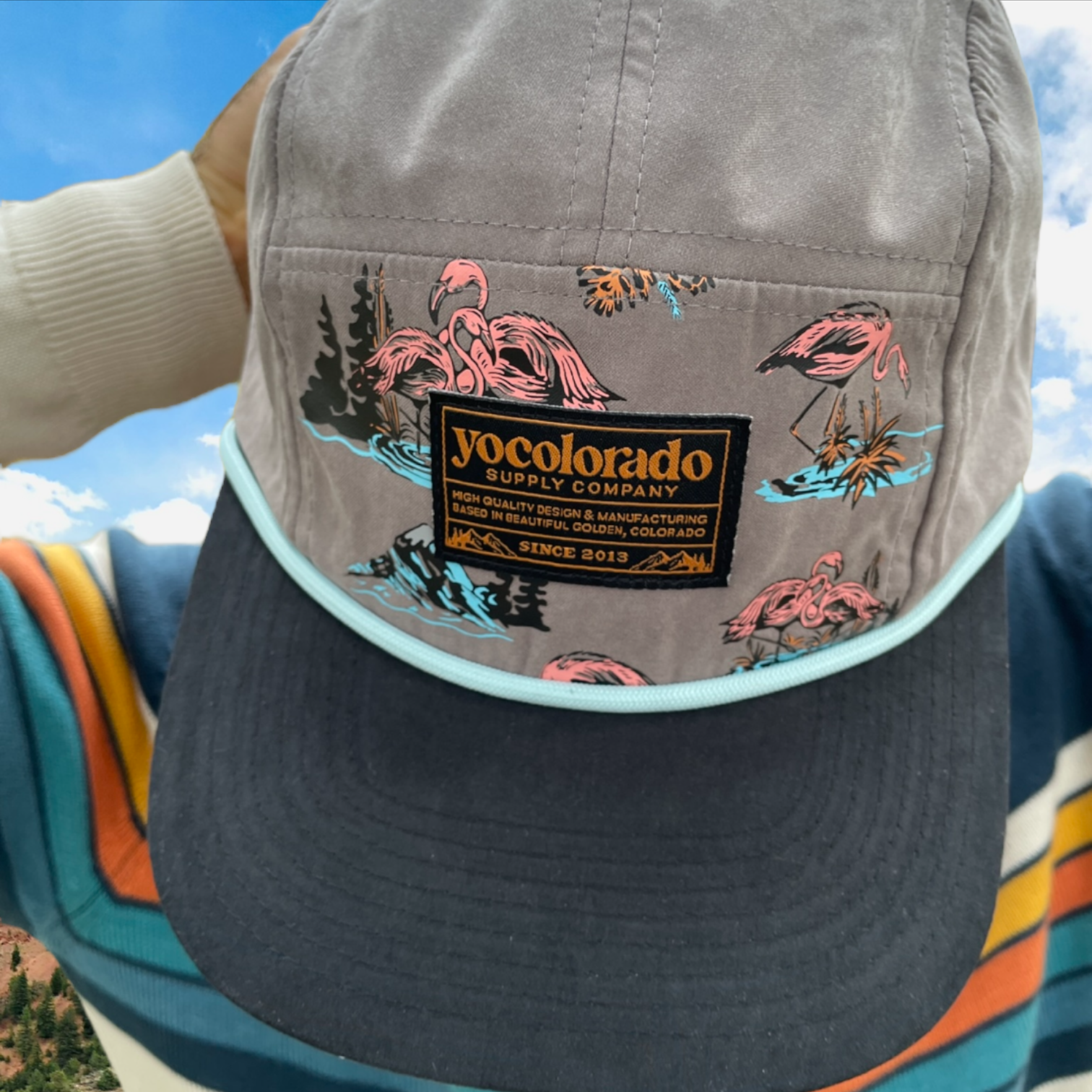 Flamingo 5 Panel Camper Hat