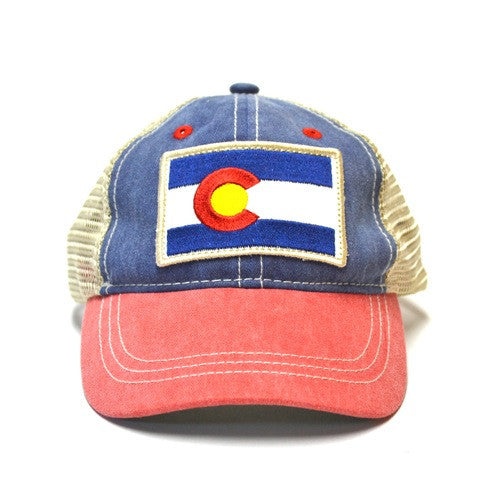 Kids' Vintage Colorado Flag Patch Trucker Hat