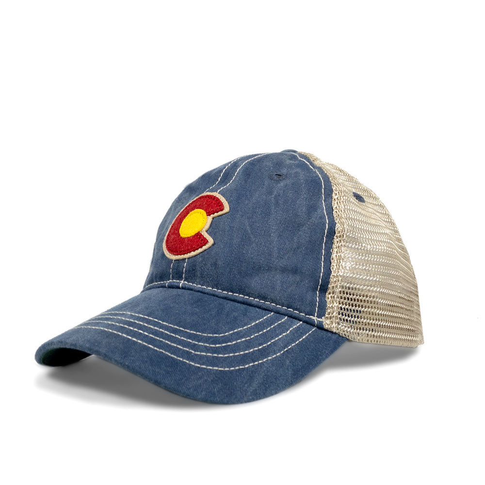 Kids' Vintage Denim C Trucker Hat