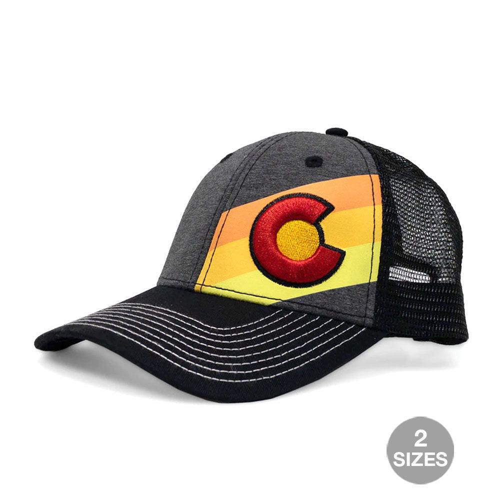 Black Trucker Hat Men, Hiking Hat, 14ers Colorado Hat, Performance