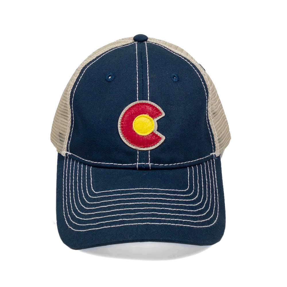 Vintage Colorado C Navy Trucker Hat