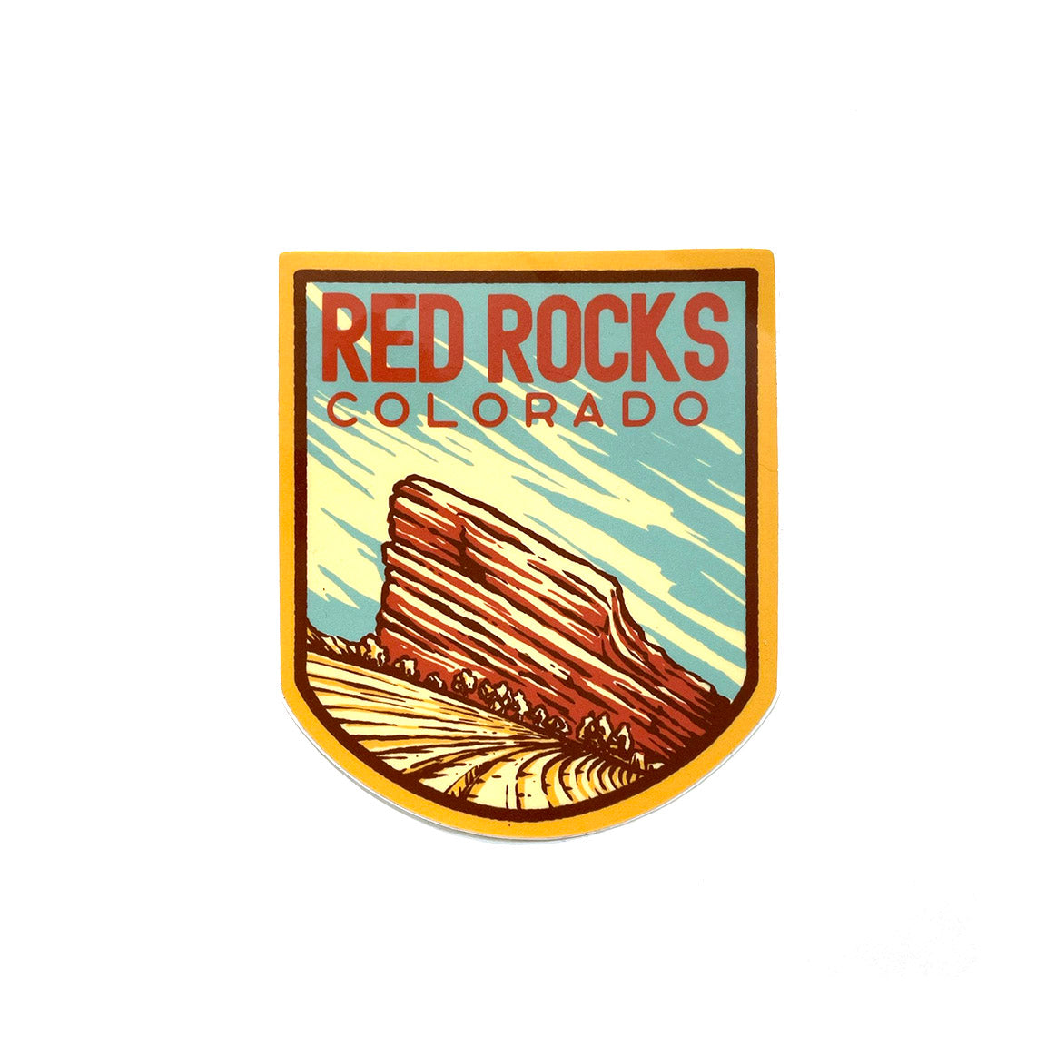 Red Rocks Gold Sticker