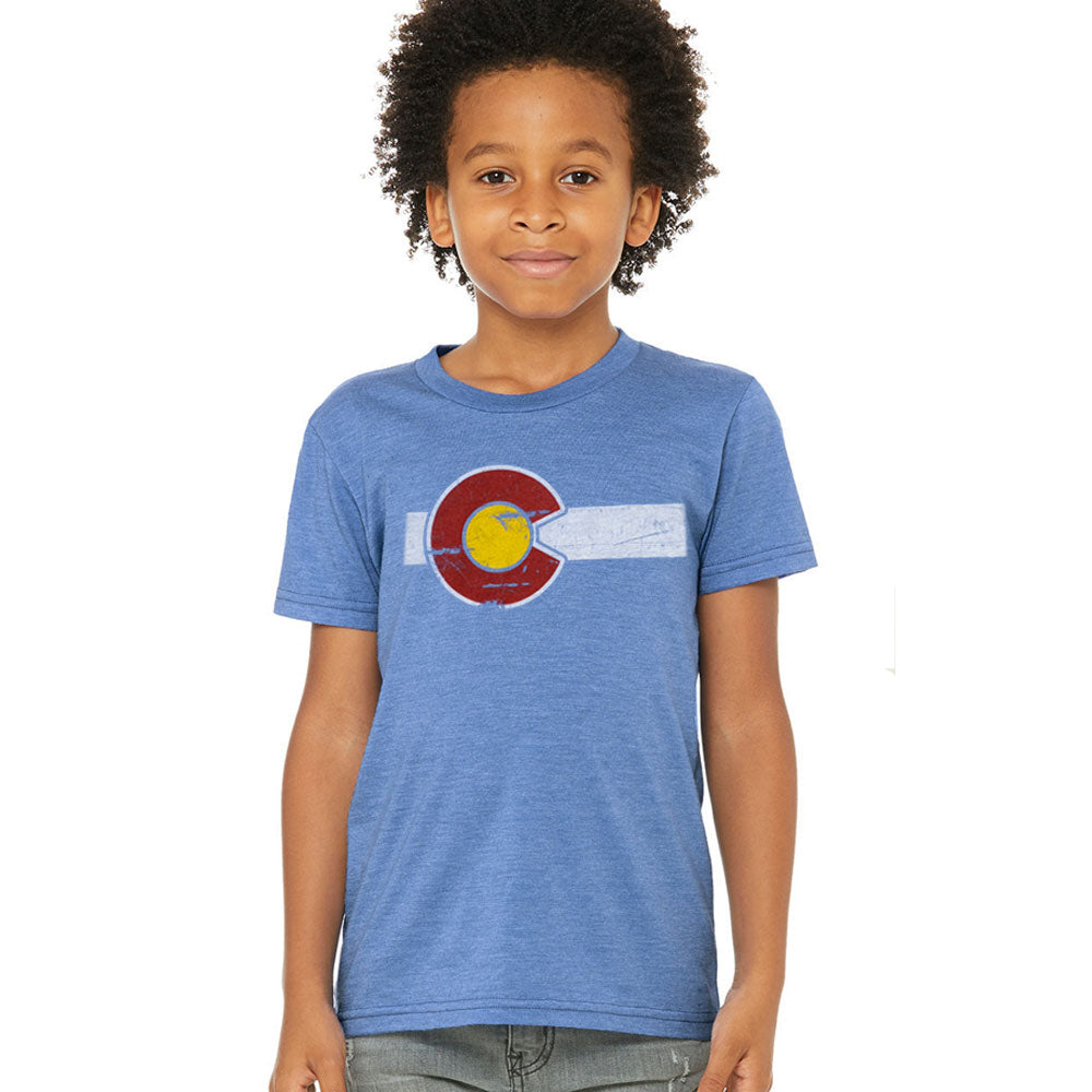 Kids' Classic Colorado Flag Light Blue T-Shirt