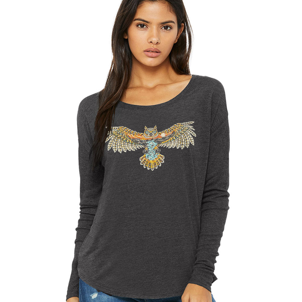 Women's Mountain Owl Long Sleeve T-Shirt